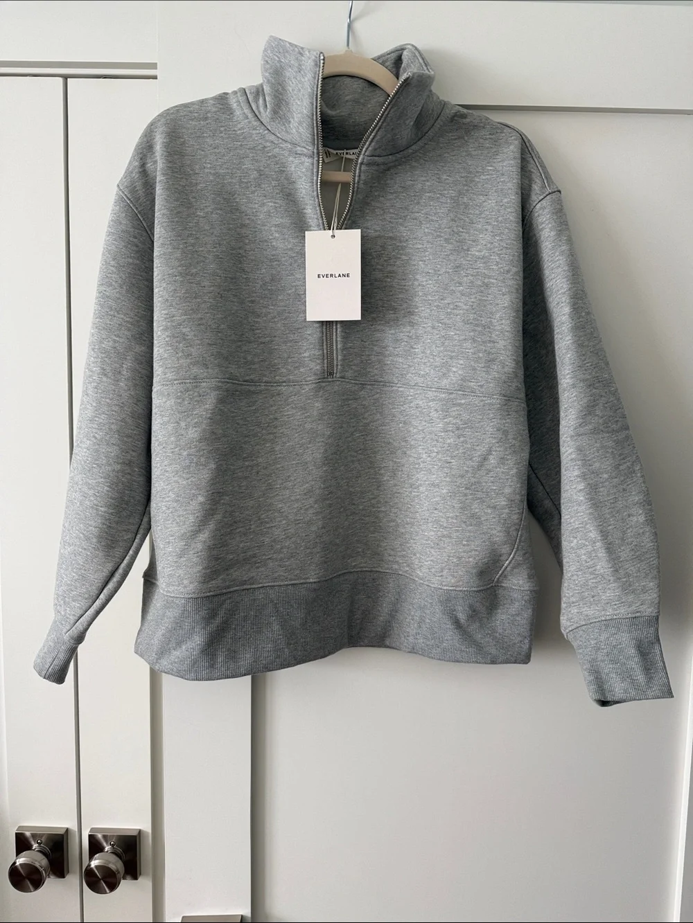Everlane Gray Quarter-Zip Sweatshirt - Picture 1 of 5